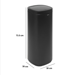 Poubelle en métal noir 50L