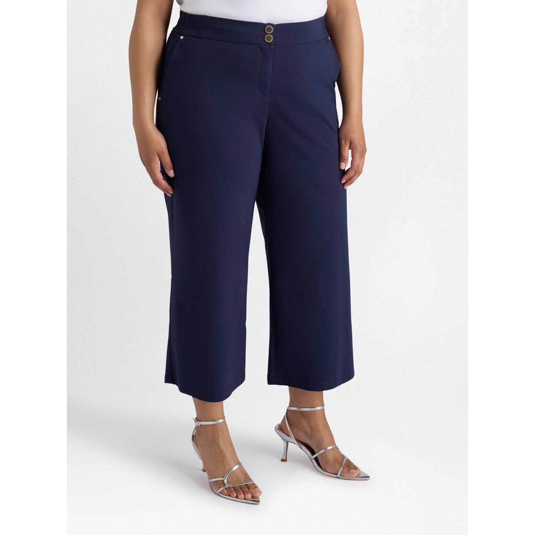 Fiorella Rubino - Pantalón ligero cropped - Azul