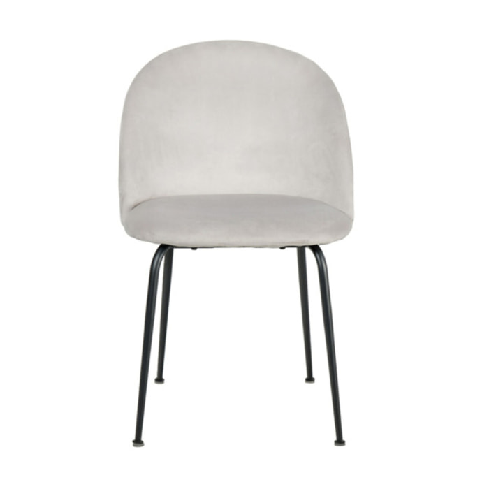 Chaise design en velours dossier capitonné - CLEA