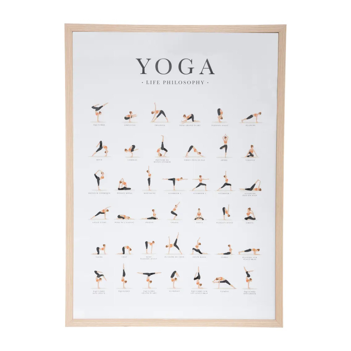 Affiche encadrée "Yoga" - sous-verre 50x70 cm