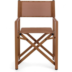 Set di 2 sedie TAYLOR in alluminio ruggine e textilene ruggine, pieghevoli