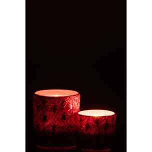 J-Line photophore - verre - rouge - large