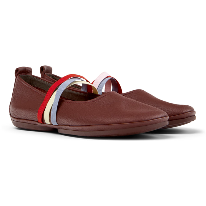 Ballerini - CAMPER Right Nina Twins - Bordeaux - Pelle liscia