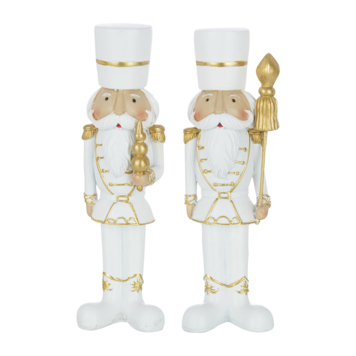 J-Line figurine Casse Noisette - résine - blanc/or - medium - 2 pcs
