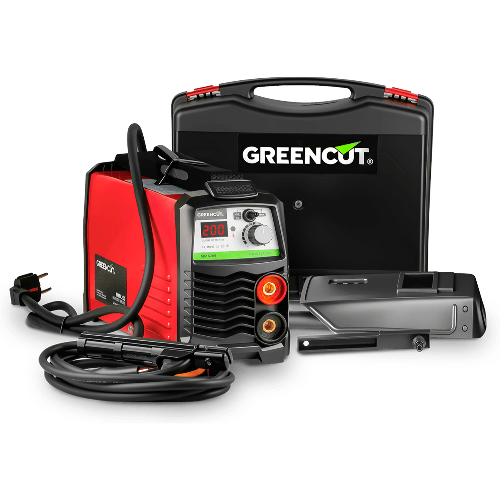 Soldador Inverter DC MMA 220-240V iGBT turboventilado pantalla LCD -GREENCUT