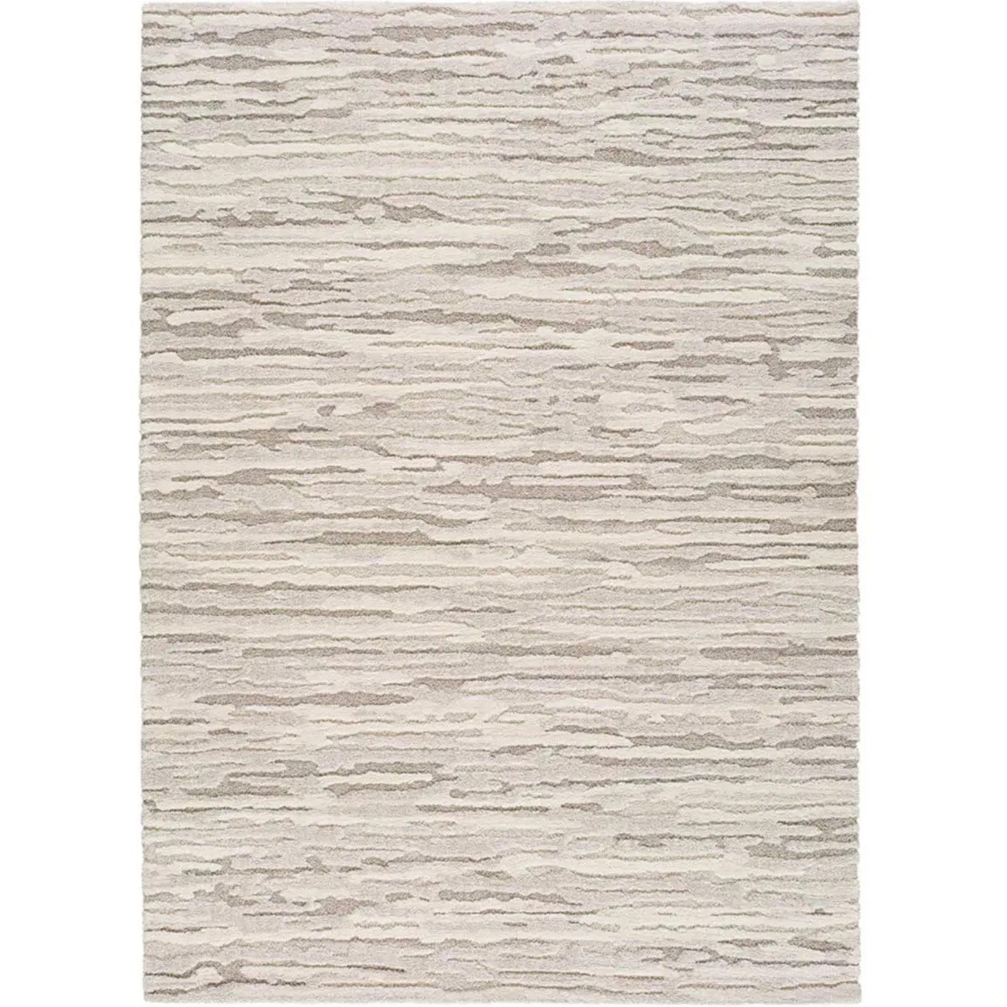 YEN Alfombra abstracta con relieve de pelo corto beige, varias medidas disponibles.