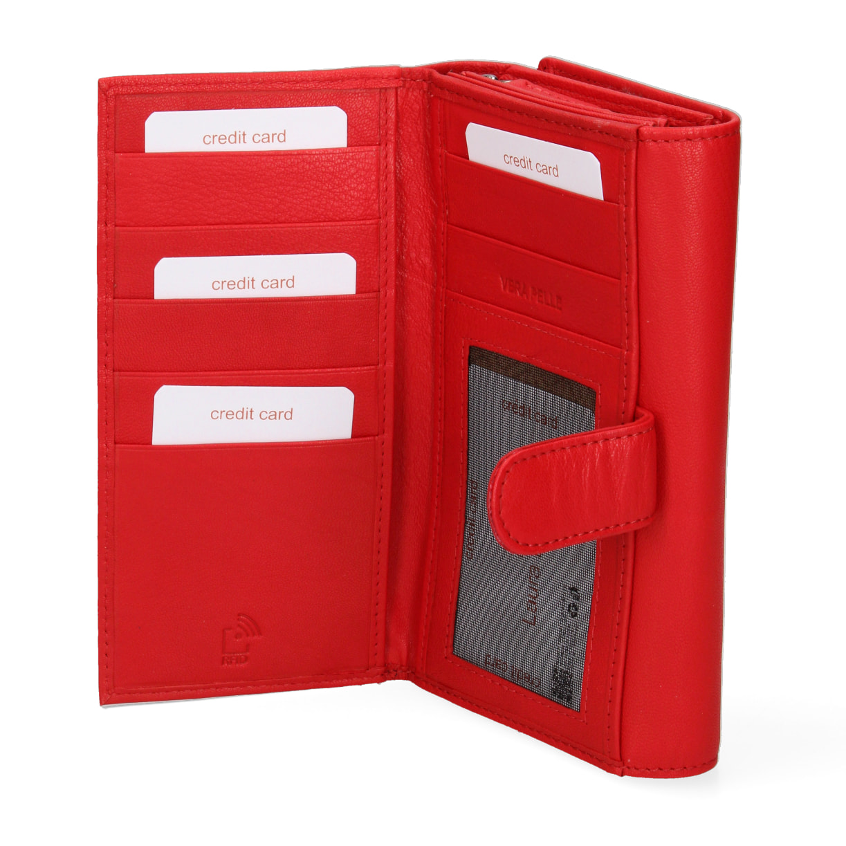 Portafoglio da donna In Vera pelle Made in Italy 17x10x4 cm