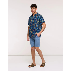 Camisa Manga Corta Azul Marino - Dolfini