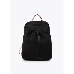 Zaino in nylon con spalline logo a contrasto