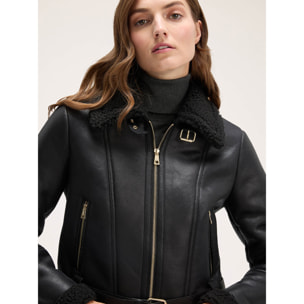 Motivi - Chaqueta efecto borrego - Negro