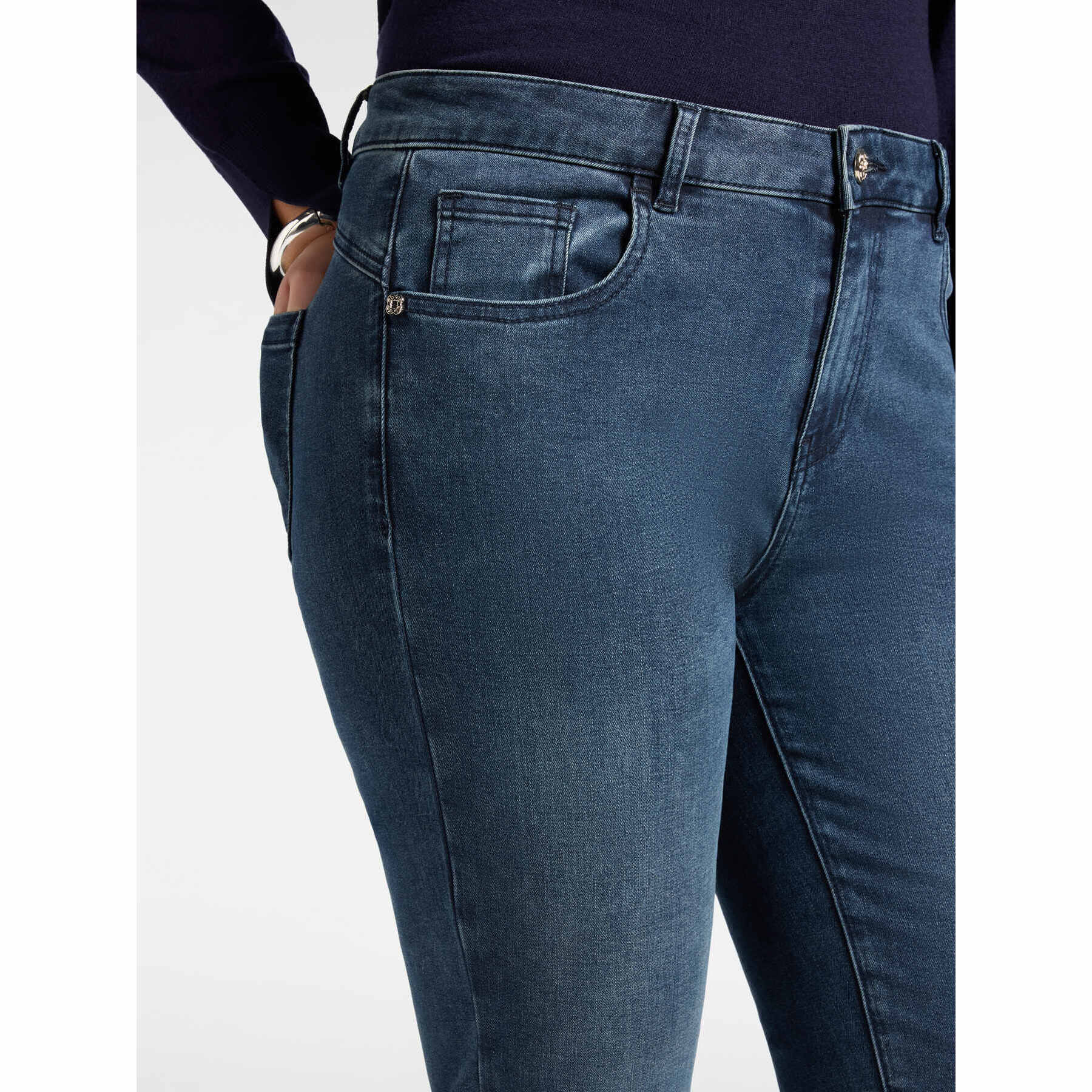 Elena Mirò - Jeans skinny "Helena" en denim washed - Azul
