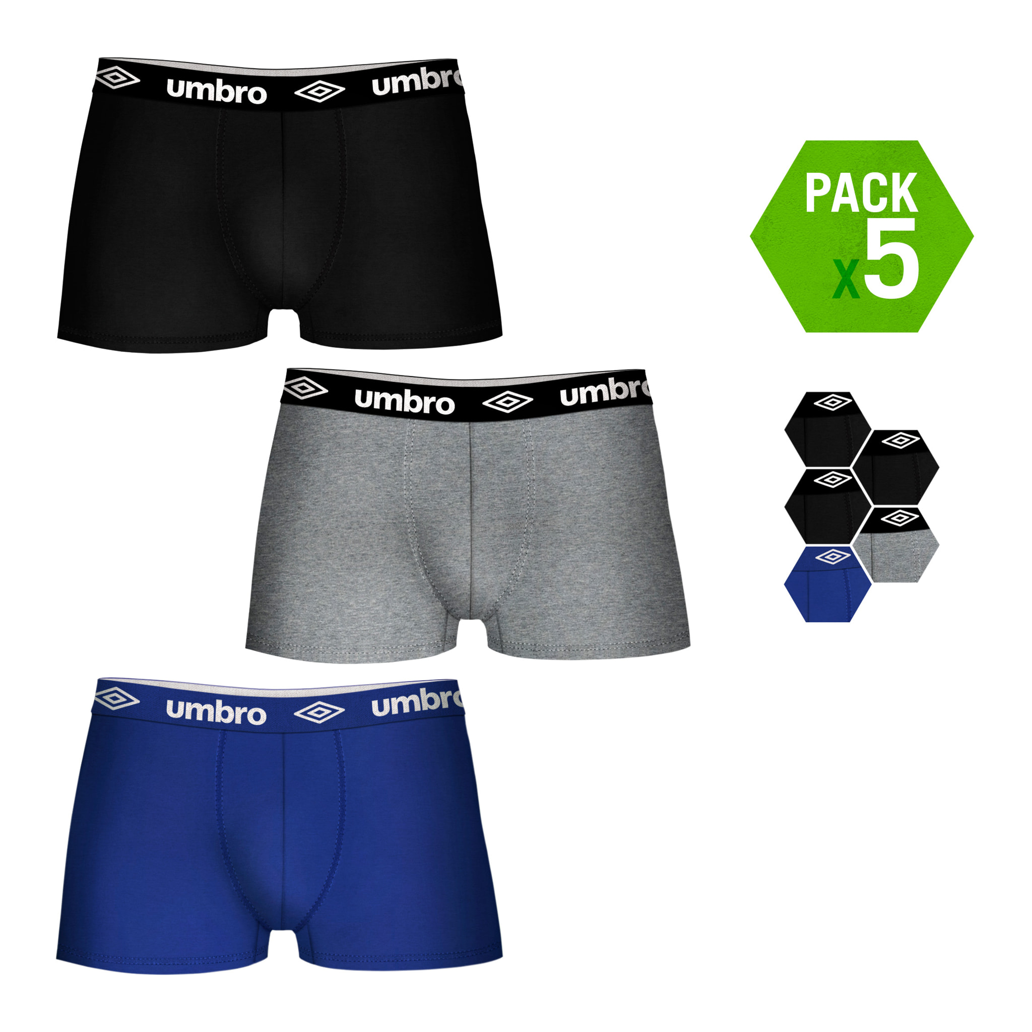 Pack 5 calzoncillos UMBRO en varios colores para hombre