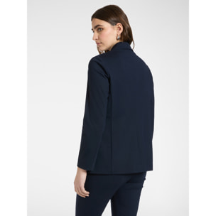 Elena Mirò - Blazer de un botón en punto Milano - Azul