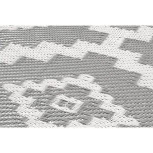 Scoobi - tapis d'exterieur gris et blanc motif graphique