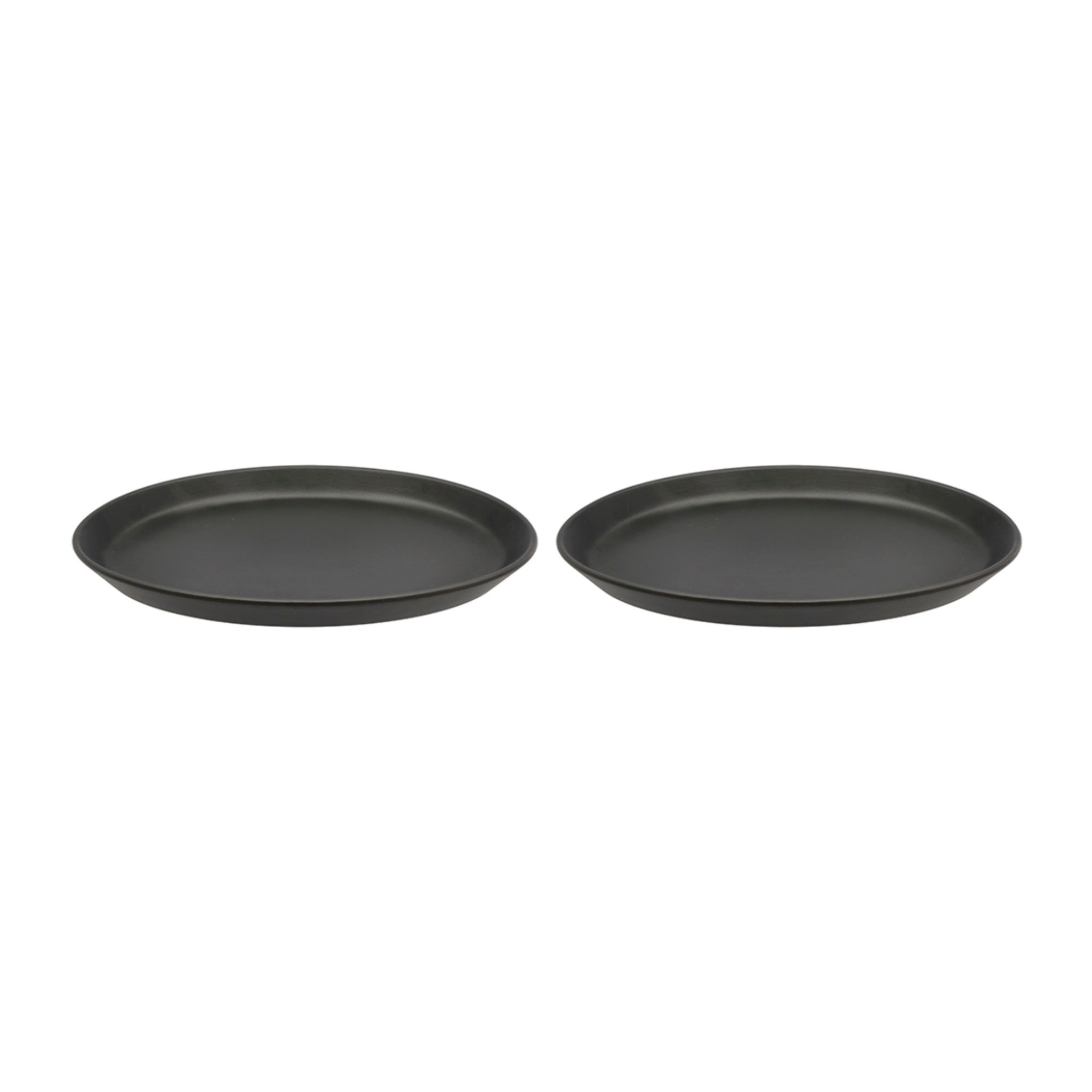 Set de 2 assiettes à steak Forno 28x20 cm Noir Grès