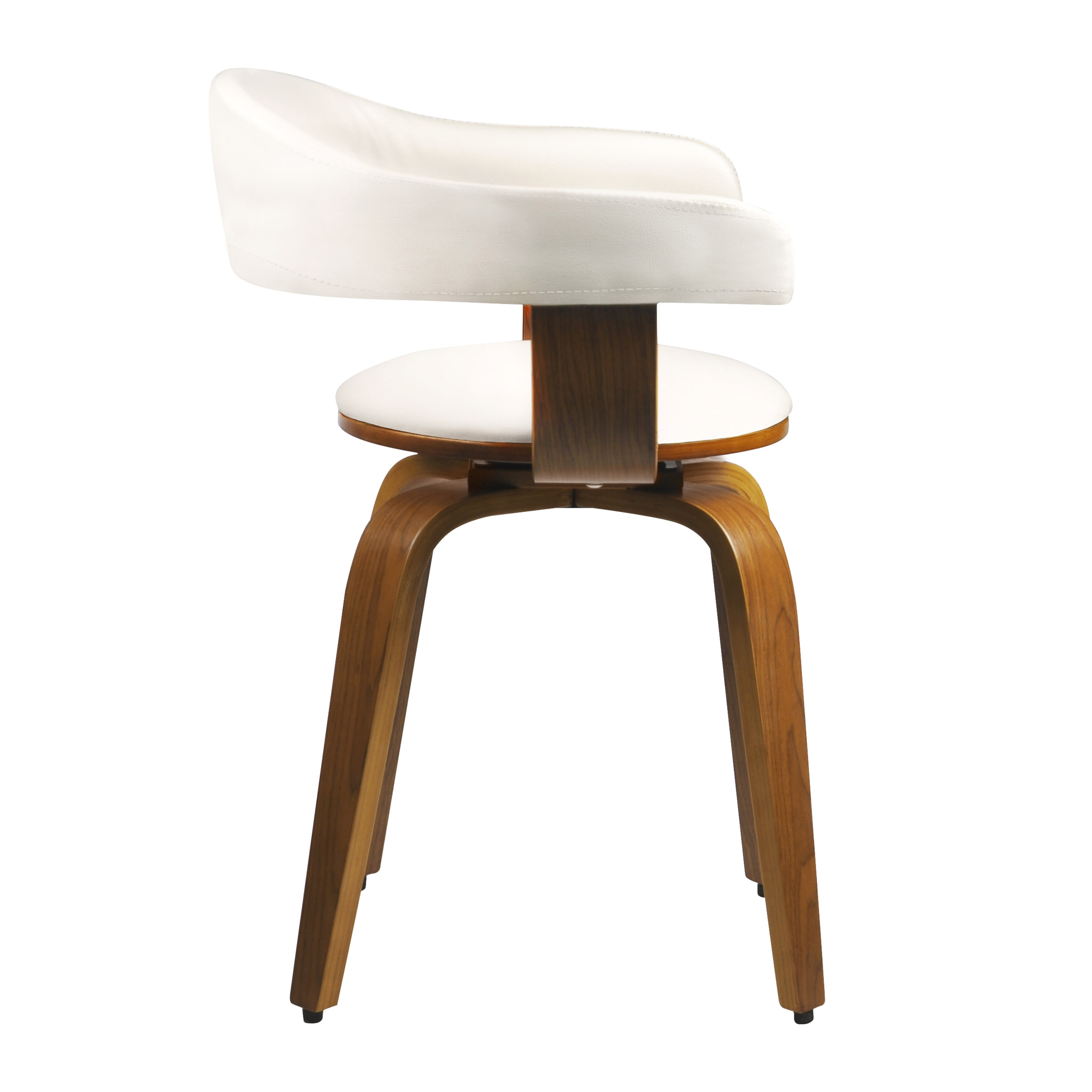 Chaise avec accoudoirs en cuir synthétique blanc - Harold