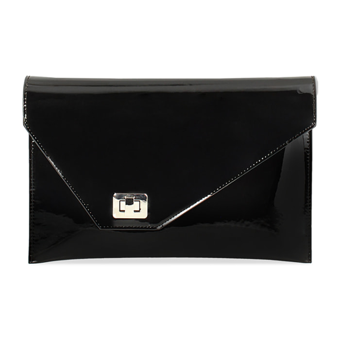Pochette donna nera in vernice
