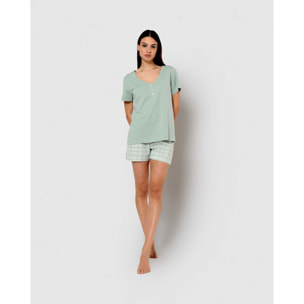 Pijama corto algodón sagitario verde tiffany