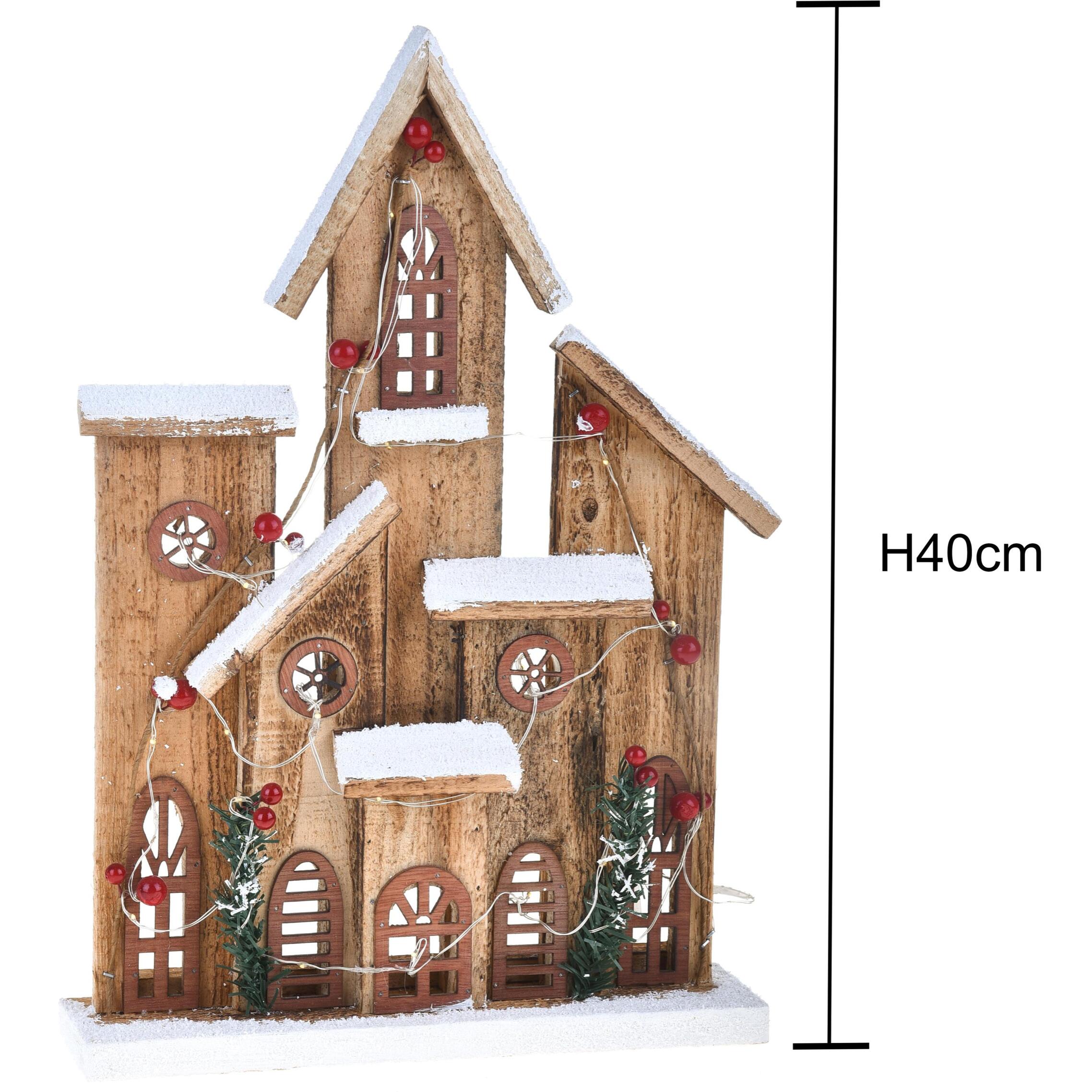 Villaggio 28Xh40 con 20 innevato - Pezzi 1 - Colore Trasparente - 28x40Hx6,5cm - Bianchi Dino