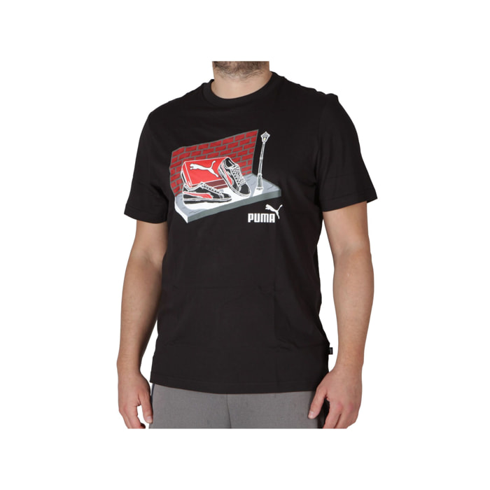 T-Shirt Puma Graphics Sneaker Box Tee Nero