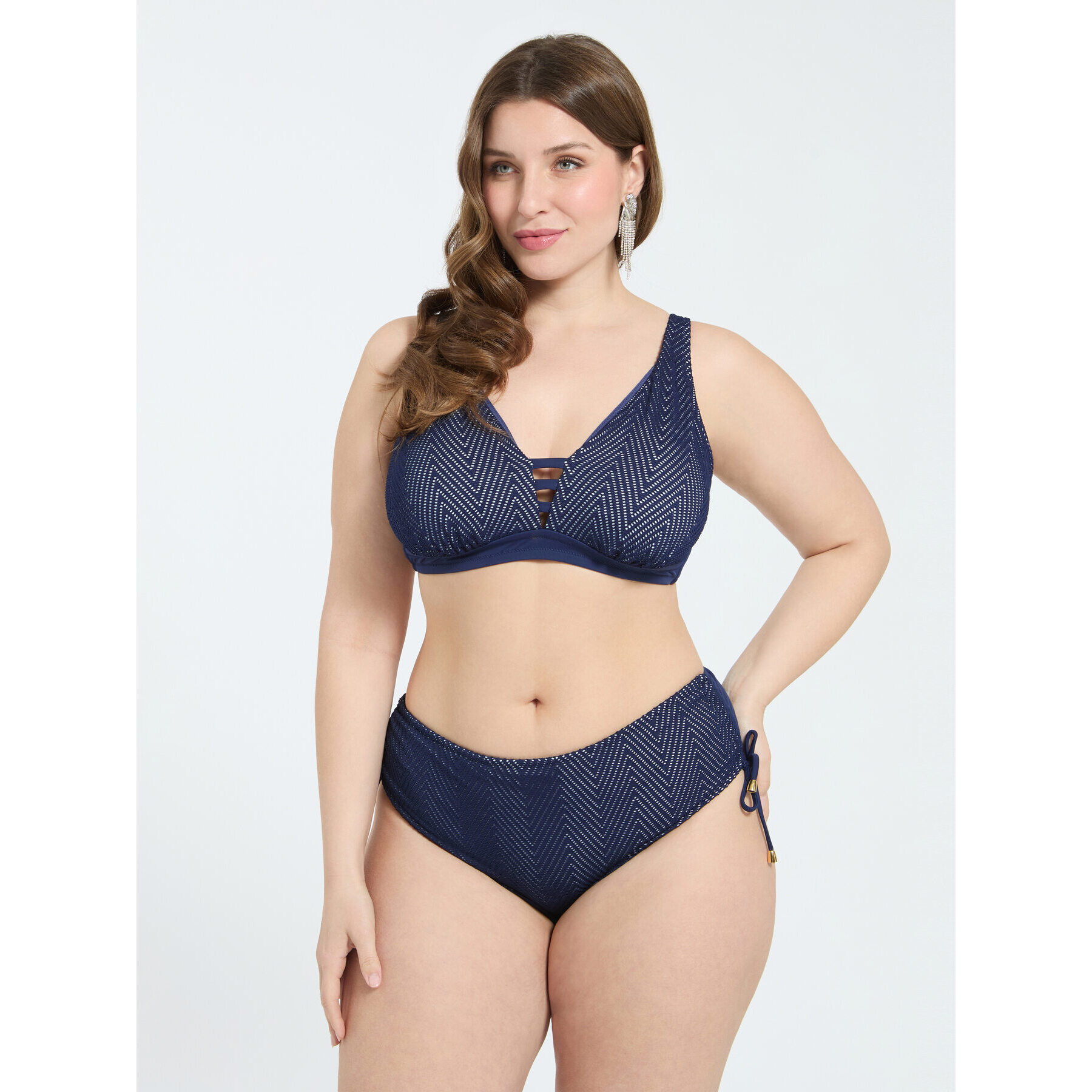 Fiorella Rubino - Bikini con red chevron - Azul