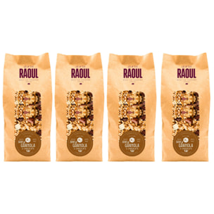 4 x Granola BIO au 3 Chocolats Noir, Lait & Blanc - 4x500g - France - Raoul Gey