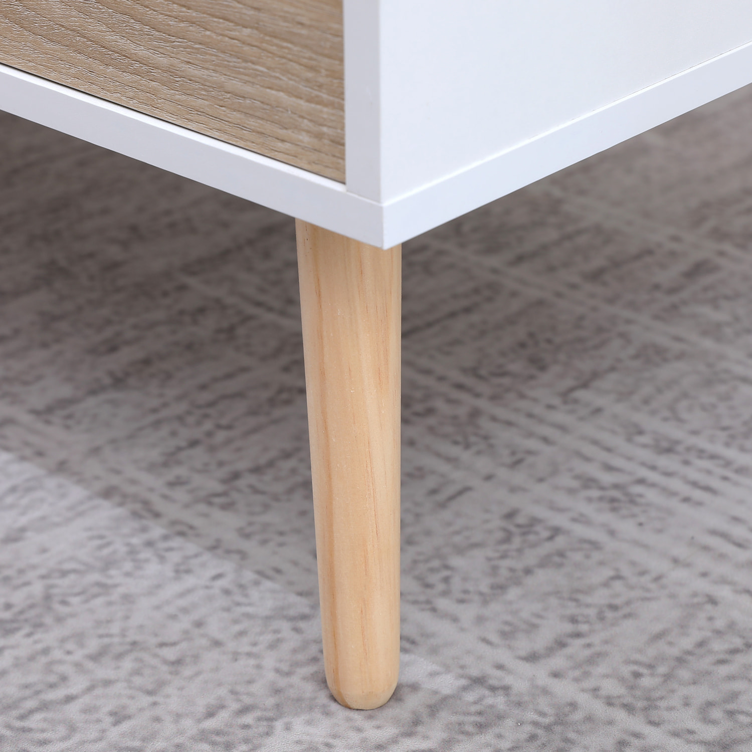 Table basse avec tiroir style scandinave blanche FREJA