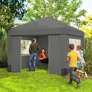 Tonnelle barnum pop-up pliant 2,98L x 2,98l x 2,75H m sacs de lestage et transport inclus anthracite
