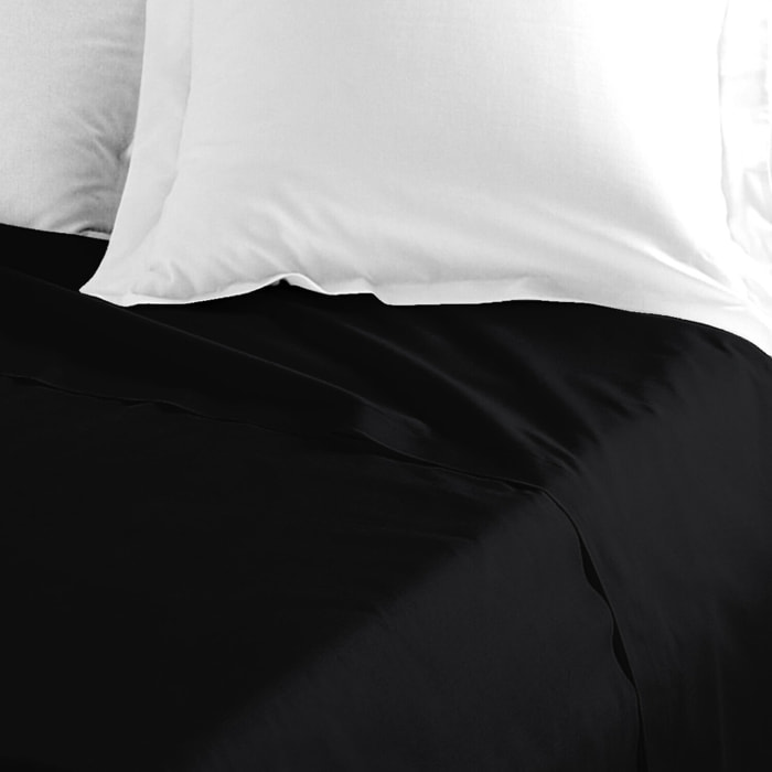 Drap Plat 180x290cm 100%coton 57fils Noir