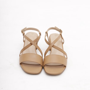 SANDALO FASCIA E INCROCIO CUOIO