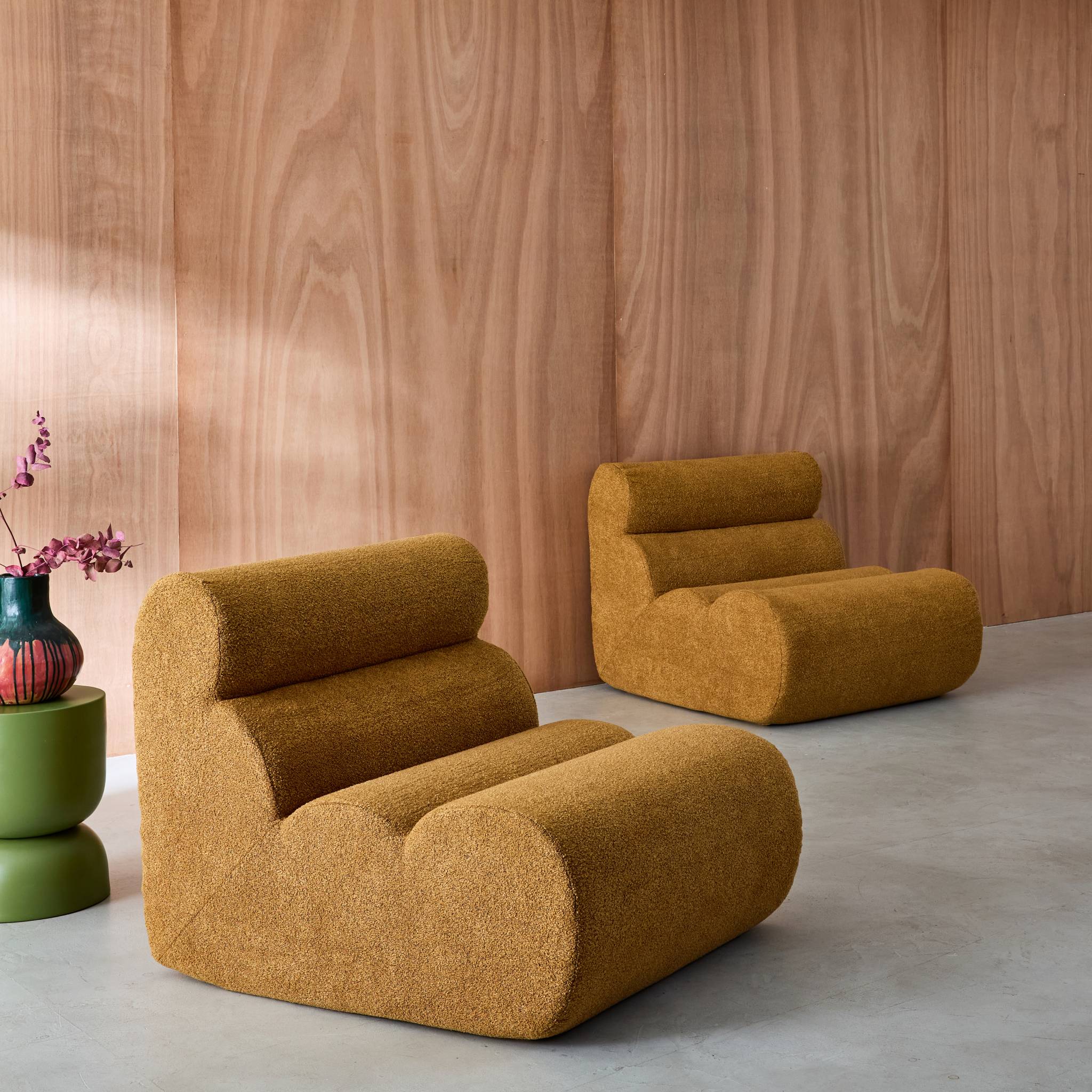 Chauffeuse bouclette texturée 1 place (lot de 2) NOVA