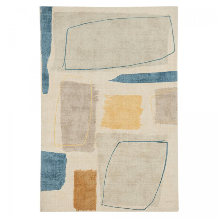 Tapis salon et chambre fait à la main en laine motif abstrait NUITORK