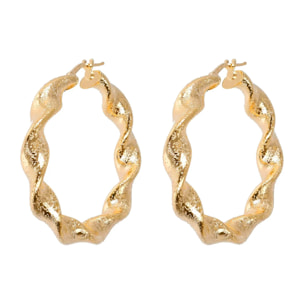 Orecchini a Cerchio Ritorti Lucidi placcati Platino Diametro 4cm