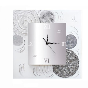 Reloj artesanal de pared Galaxy Blanco - Plata