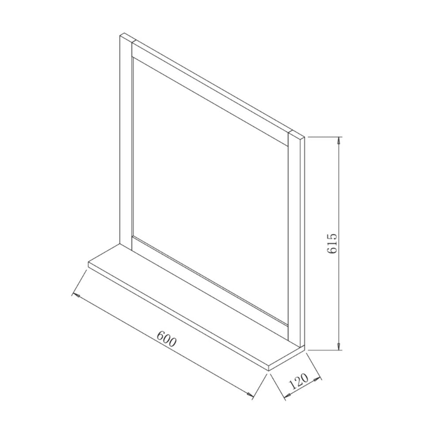 Miroir avec étagère Naturel Home 60x61,5 cm, bois (HOMEZRC)