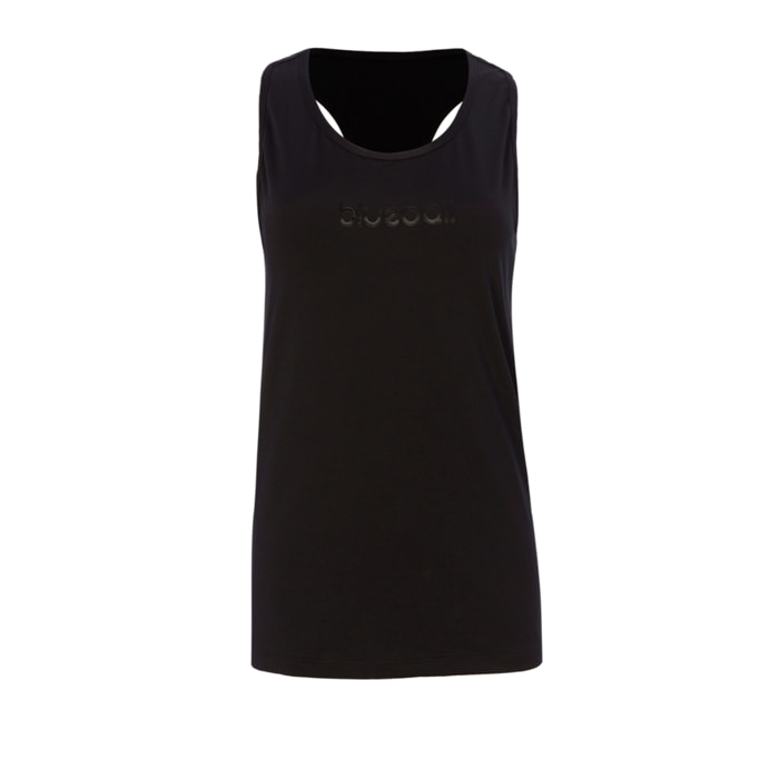 T-SHIRT DA CORSA SENZA MANICHE DA DONNA BLUEBALL NERA