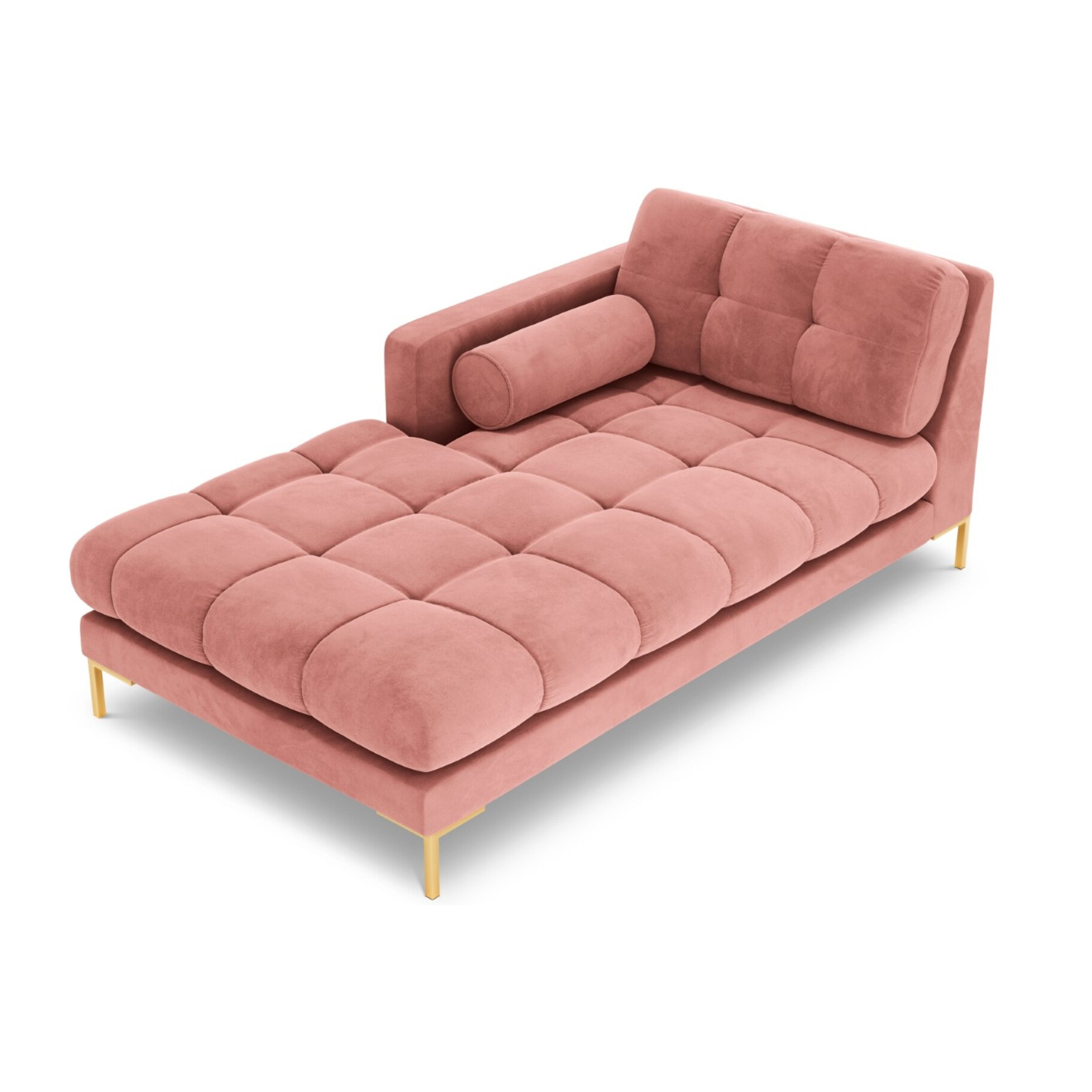 Méridienne gauche "Bali" en velours rose