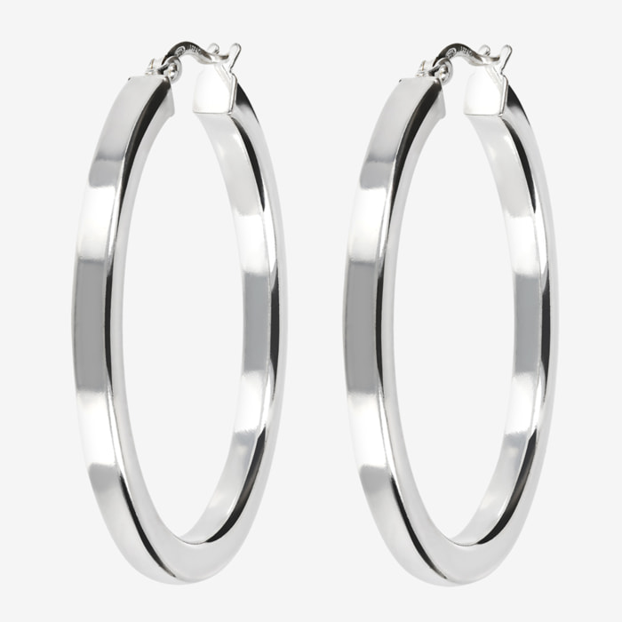 Orecchini a Cerchio Sottili in Argento 925 placcato Platino