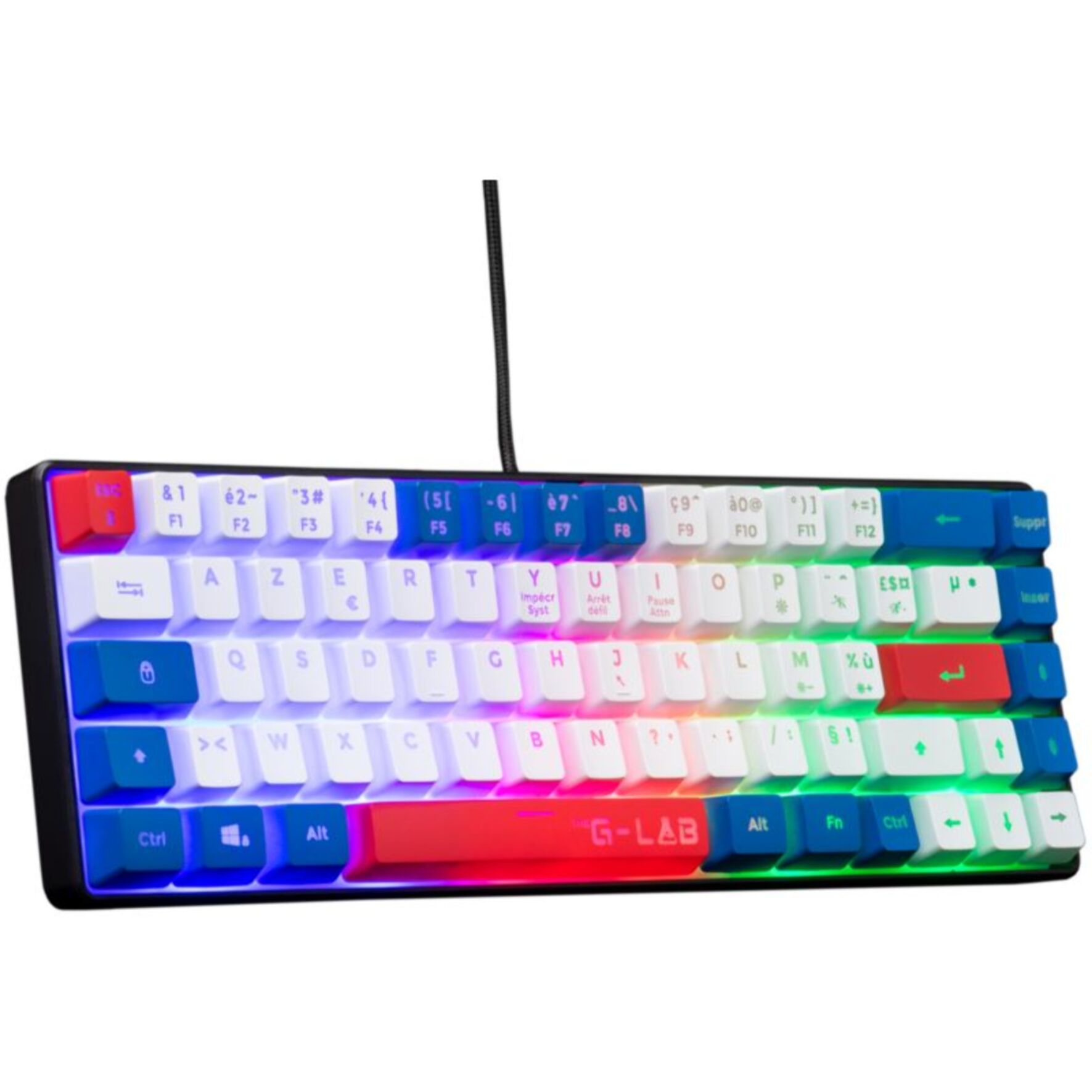 Clavier gamer THE G-LAB KEYZ HYDRO FR BLEU/BLANC/ROUGE