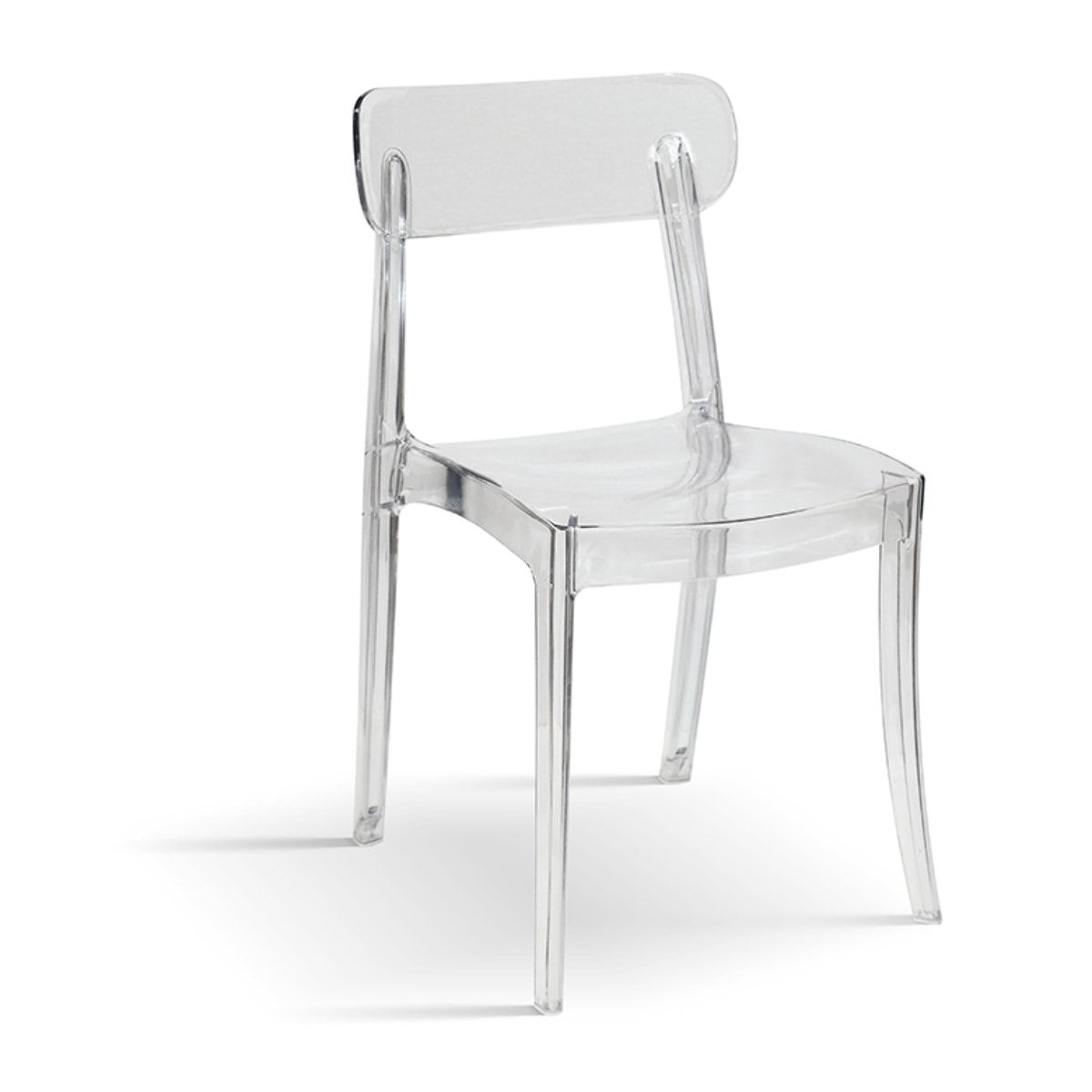 Set di 4 sedie GHENT in polipropilene trasparenti, impilabili