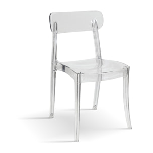Set di 4 sedie GHENT in polipropilene trasparenti, impilabili