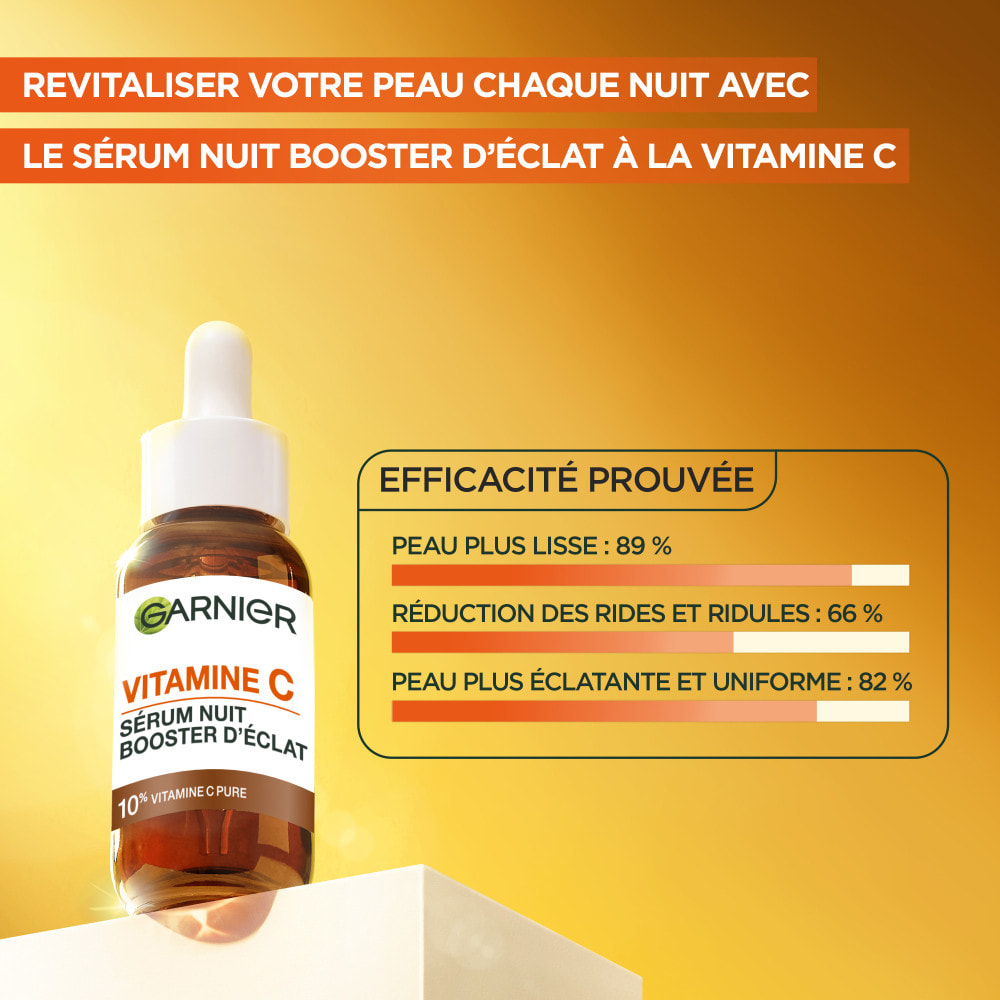Garnier SkinActive Vitamine C Sérum Nuit Booster d'Éclat 30mL