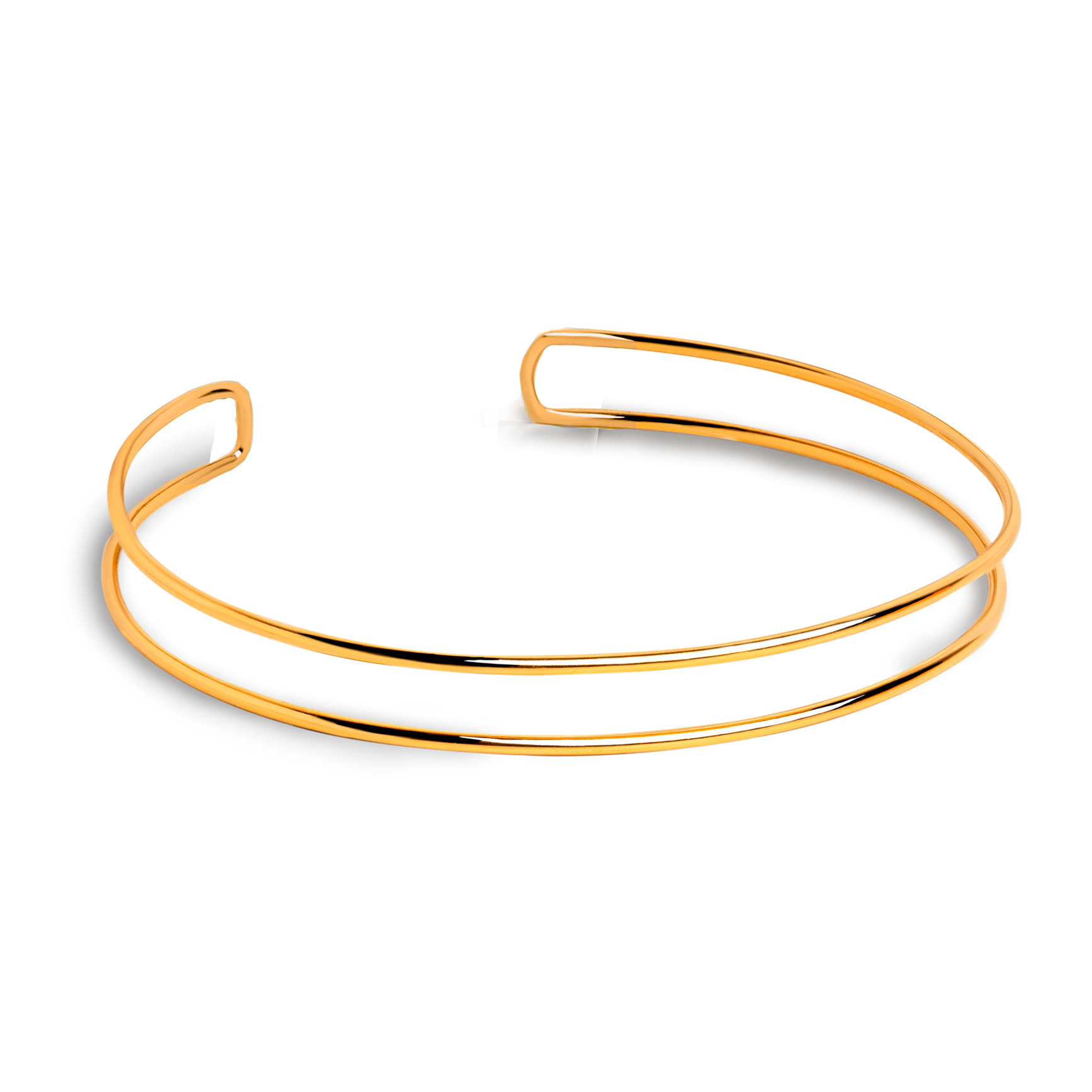 Choker Double Ring Baño Oro