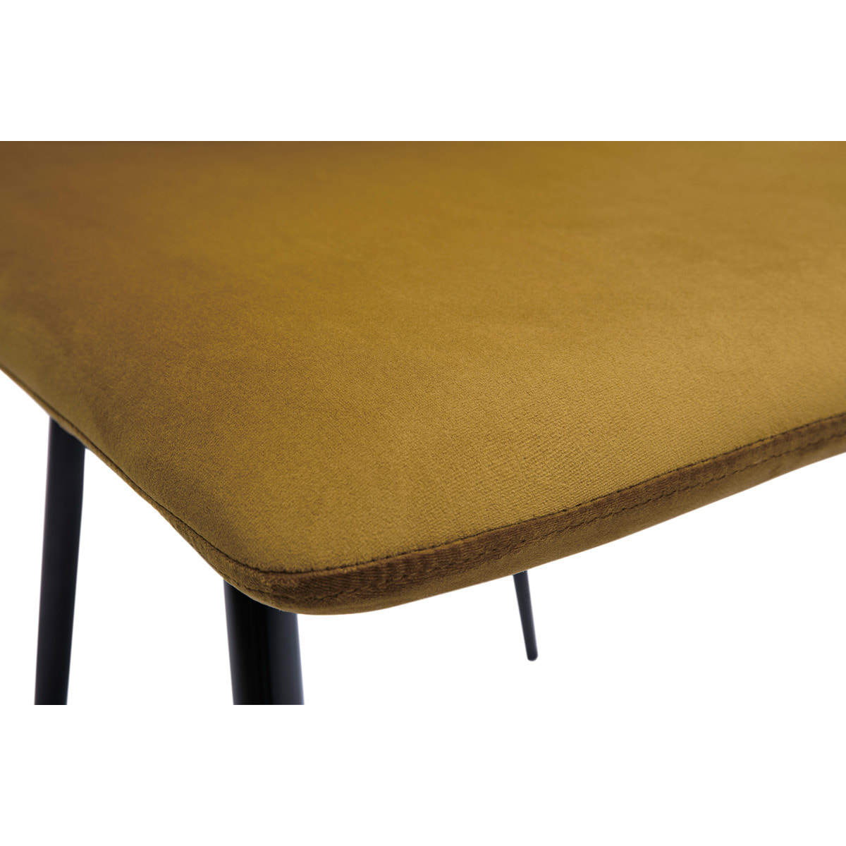 Chaises design en tissu velours bronze et métal noir (lot de 2) PUMPKIN