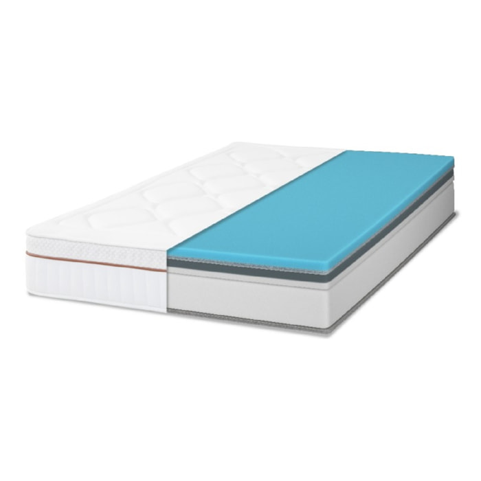 Cecotec Matelas Flow HybridSpring Fresh 6000 90x200. Matelas Hybride avec 11 Cou