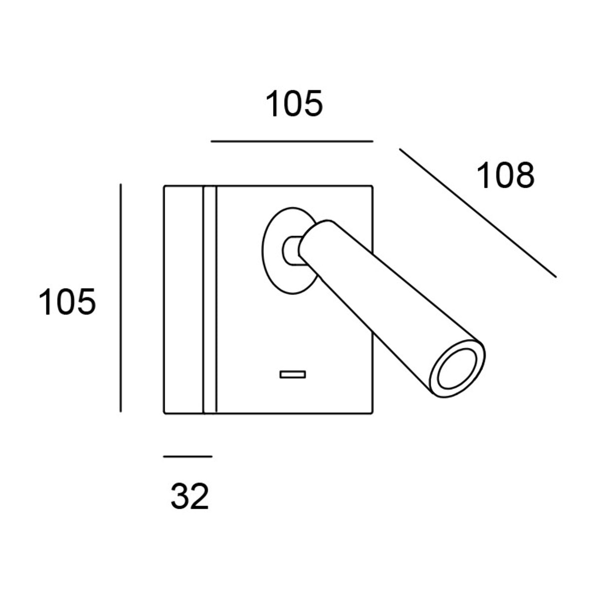 LEDS C4 Luz de lectura gamma mix&match square led 2.2w 2700k gris urbano 137lm