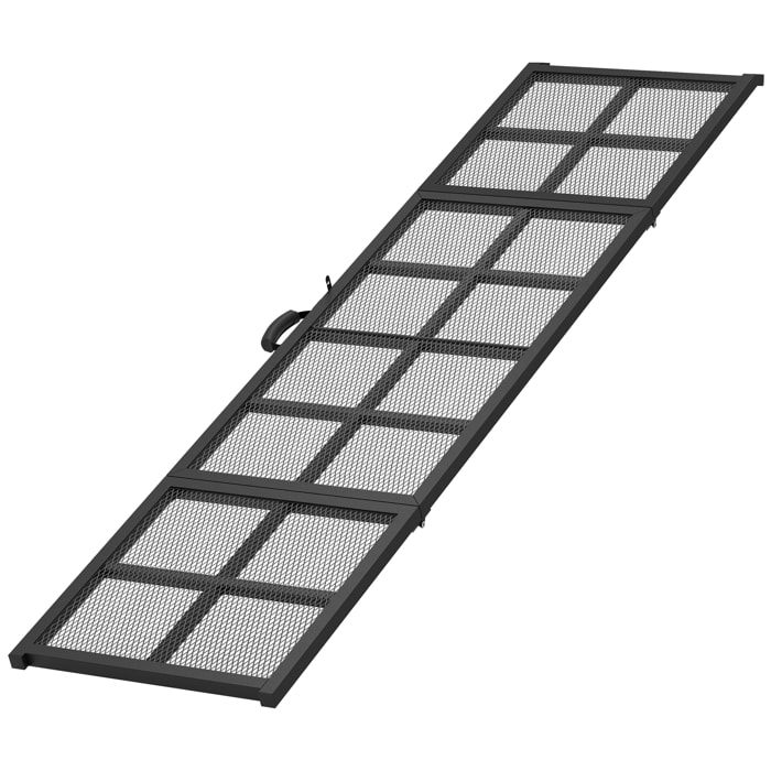 Rampe chien acier pliable portable surface antidérapante noir