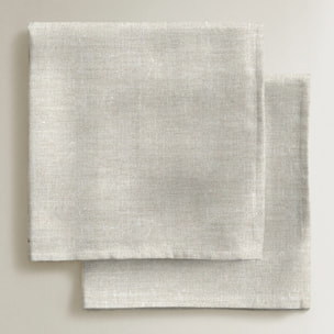 Serviettes pack 2 coton linge culla linge lisse