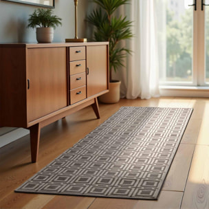 Tapis salon motif géométrique, design graphique et original, confort