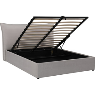 Lit coffre double "Megeve" 140 x 200 cm - Gris